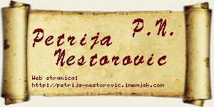 Petrija Nestorović vizit kartica